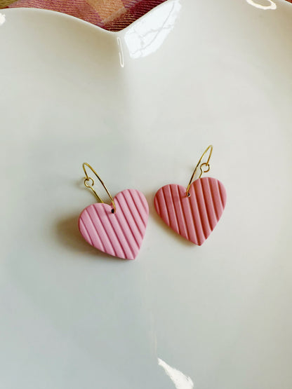Corded Heart Hoops