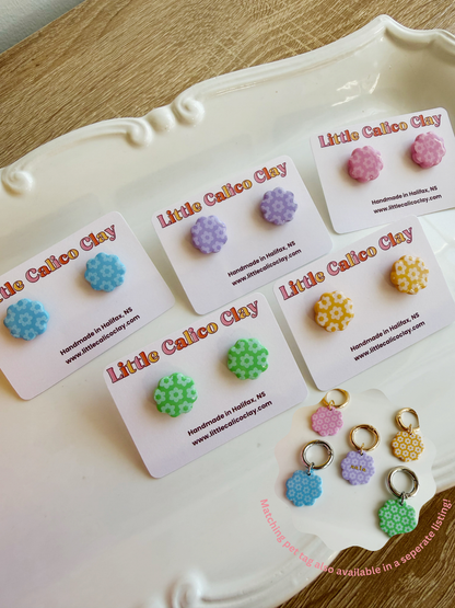 Monochrome Flower Studs