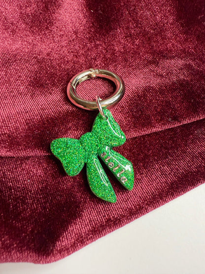 Glitter Bow Pet Tag