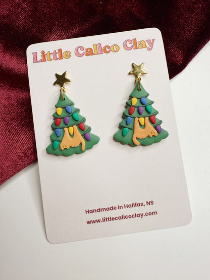Christmas Tree Cat Dangles