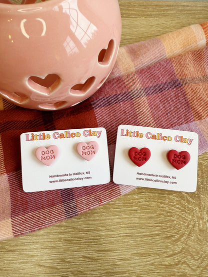 Dog Mom Heart Studs