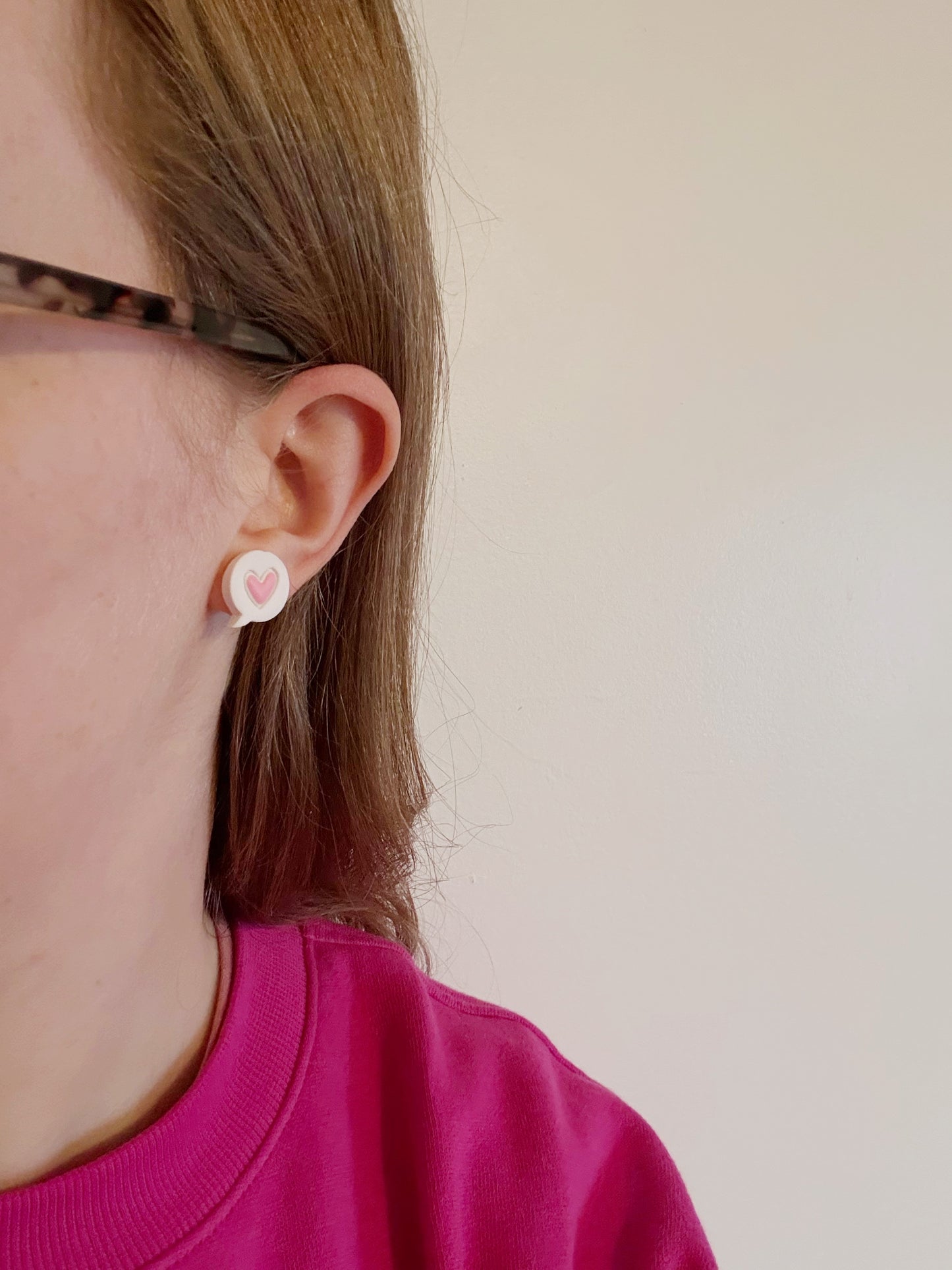 Heart Speech Bubble Studs
