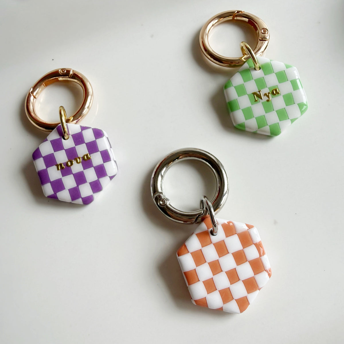Halloween Checkered Pet Tag