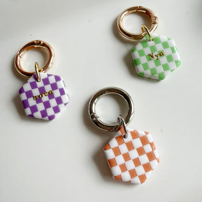 Halloween Checkered Pet Tag