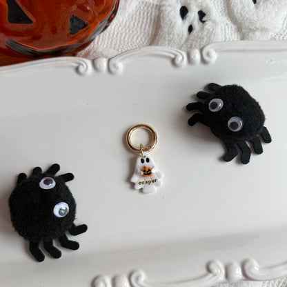 Pumpkin Ghost Pet Tag