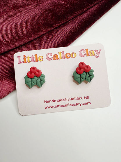 Holly Berry Studs