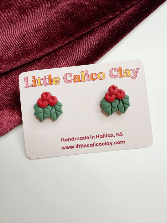 Holly Berry Studs