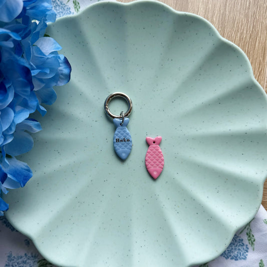 Monochrome Fish Pet Tag