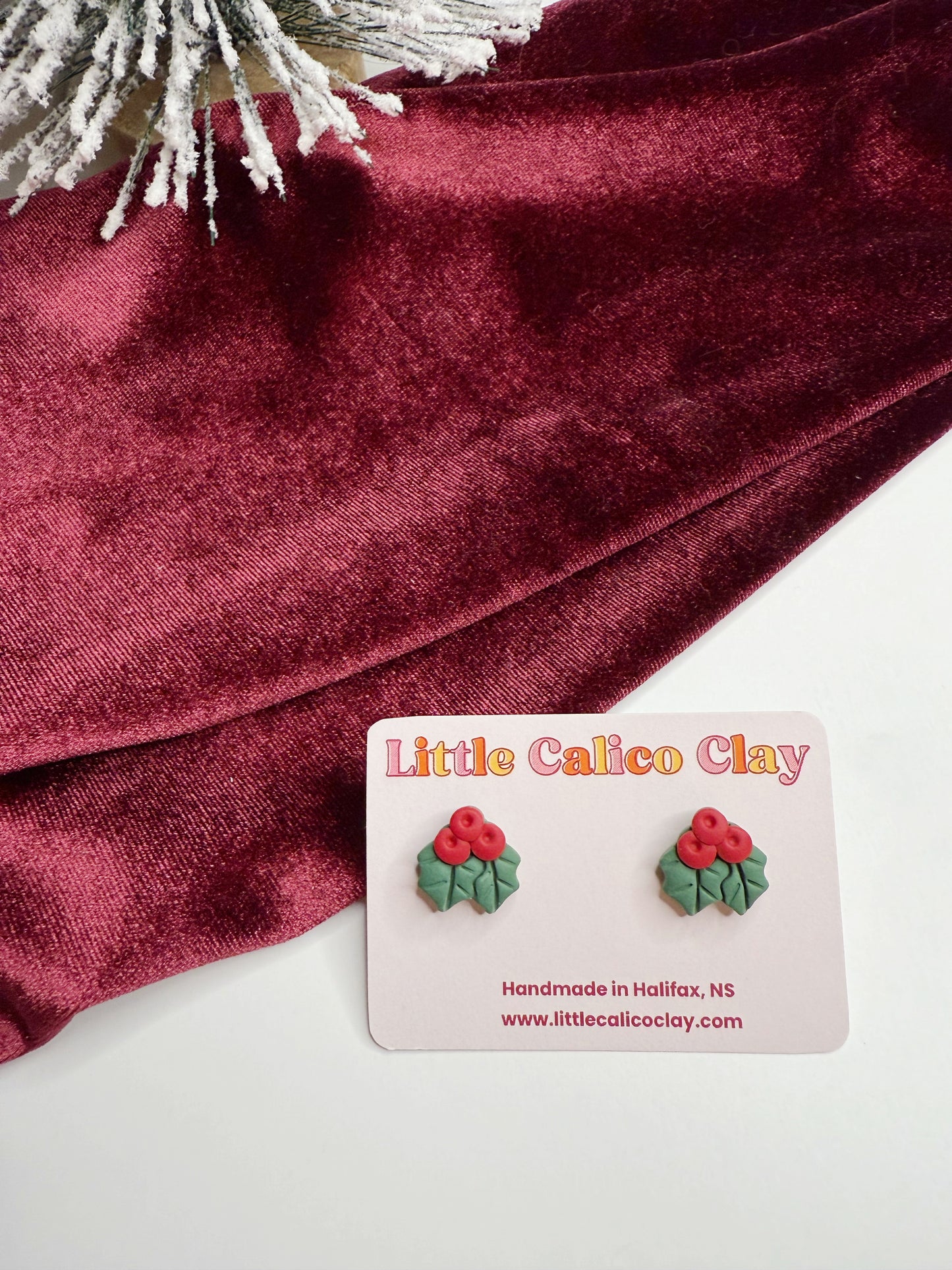 Holly Berry Studs