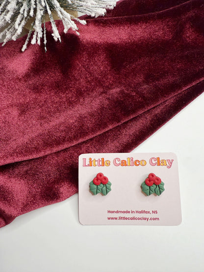 Holly Berry Studs