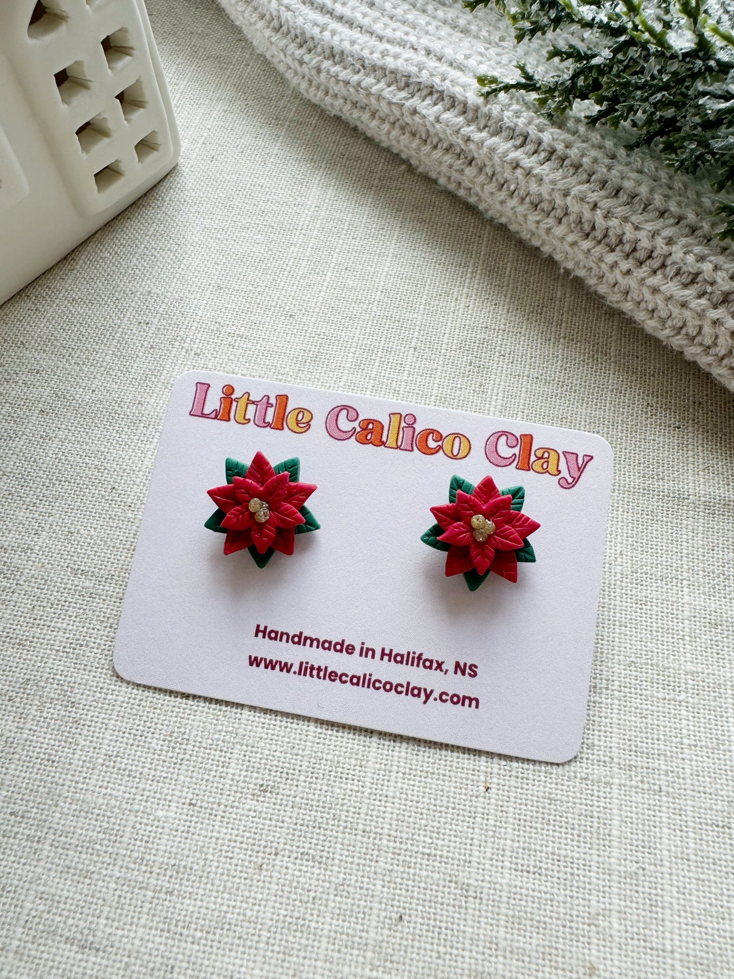 Poinsettia Studs