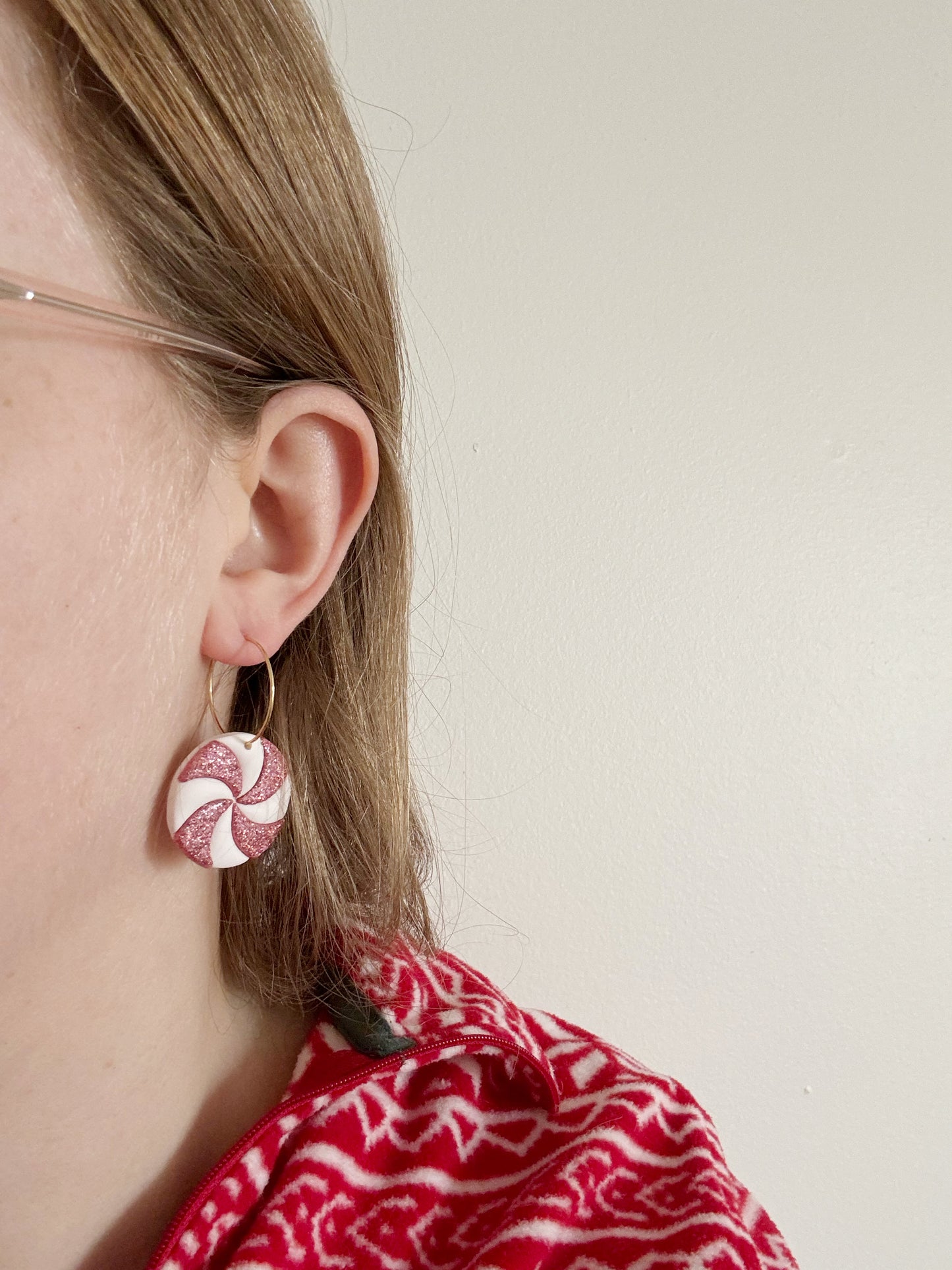 Glitter Peppermint Hoops