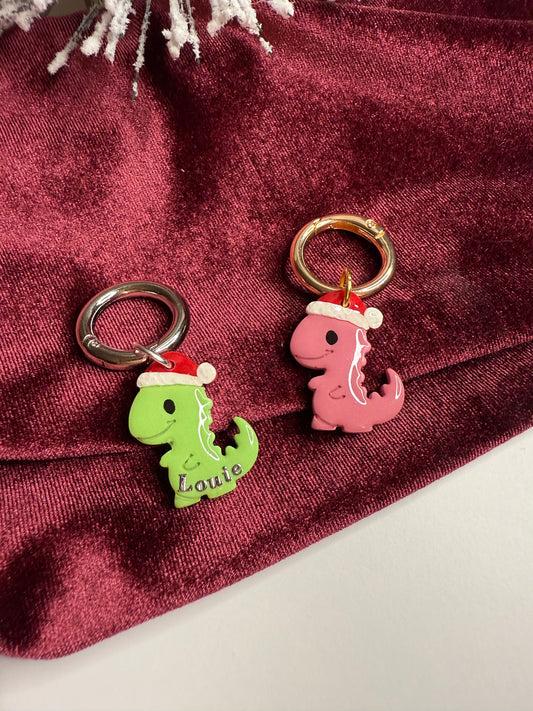 Holiday Dino Pet Tag