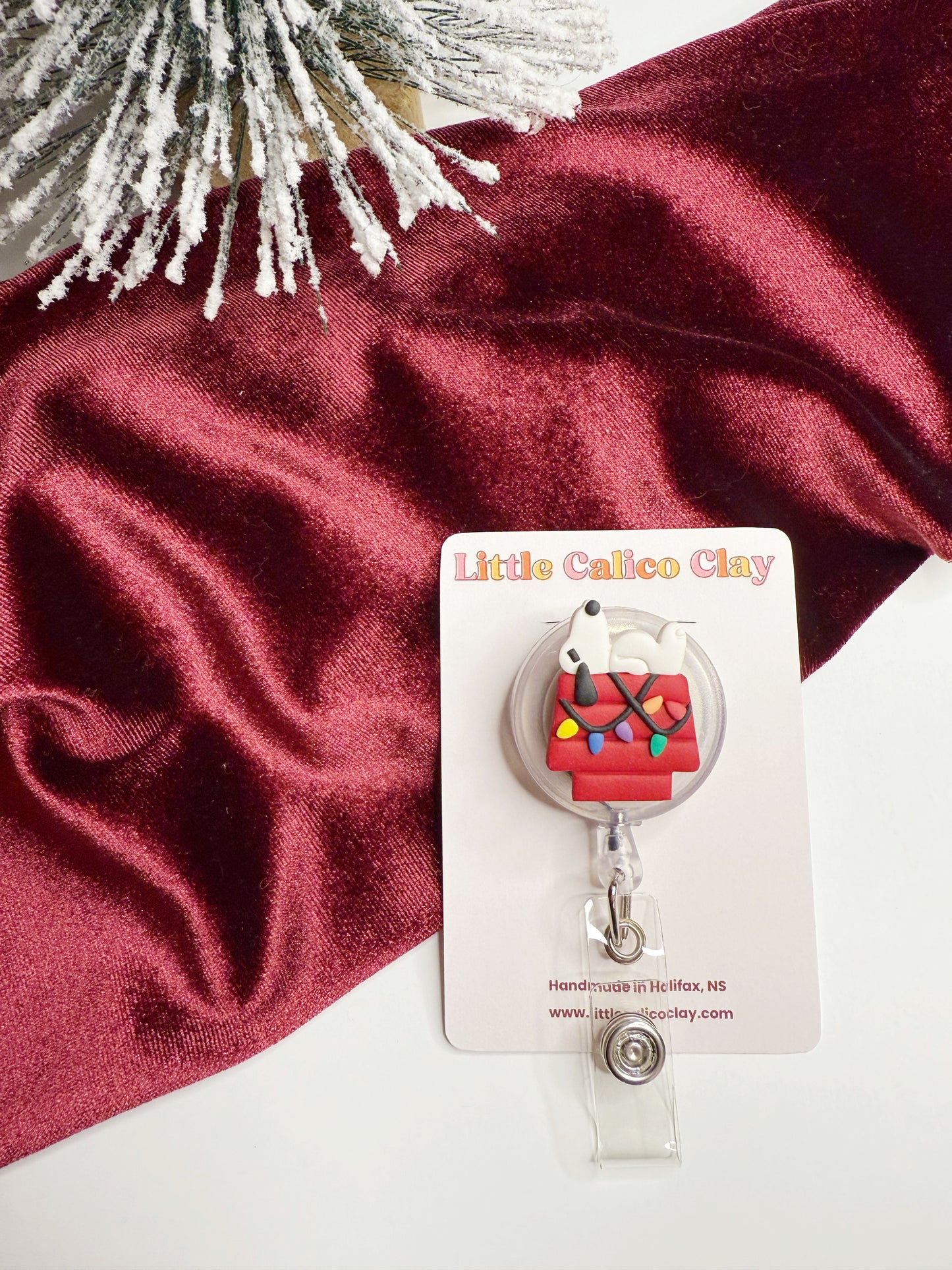 Christmas Beagle Badge Reel