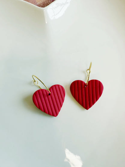 Corded Heart Hoops
