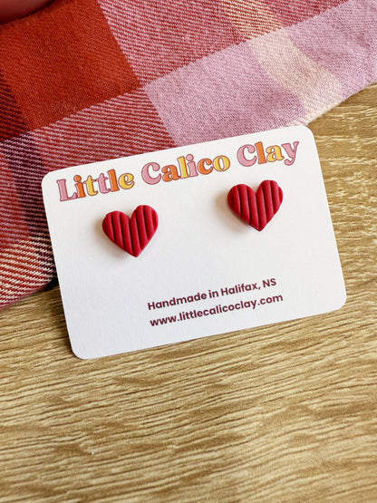 Corded Heart Studs