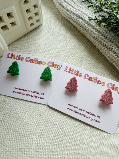 Glitter Tree Studs