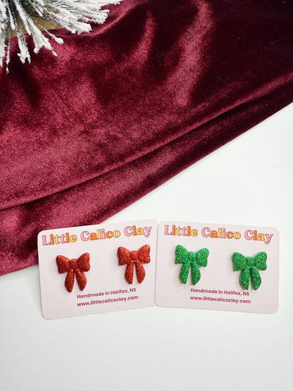 Glitter Bow Studs