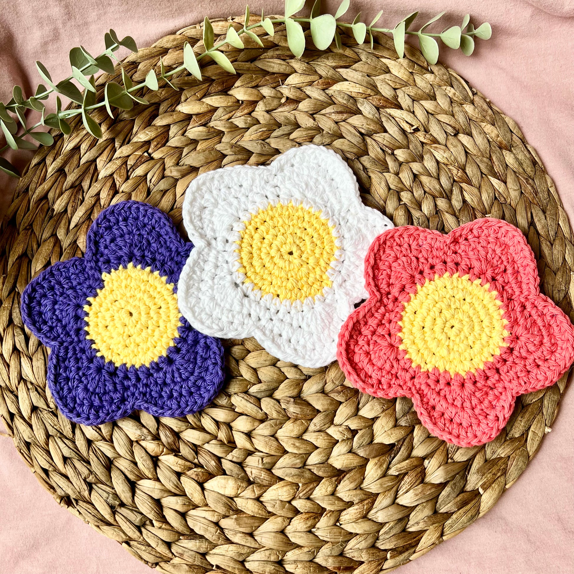 Daisy Crochet Coaster